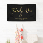 Goud & Zwart | 21e Verjaardag Party Banner (Insitu)