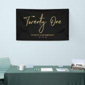 Goud & Zwart | 21e Verjaardag Party Banner (Beurs)