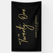 Goud & Zwart | 21e Verjaardag Party Banner (Verticaal)