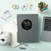 Goud & Zwart 21e Verjaardagsfeest Dank je sticker (iPad Cover)