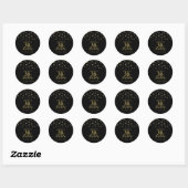 Goud & Zwart 30e verjaardag Ronde Sticker (Vel)