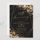 Goud & Zwart 40e bruiloft Jubileum Kaart (Voorkant)