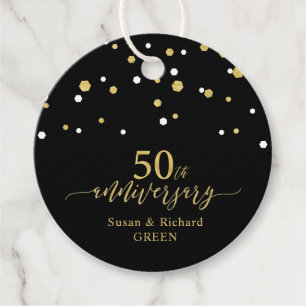 Goud & Zwart 50-jarig Huwelijksjubileum Feest Bedankjes Labels