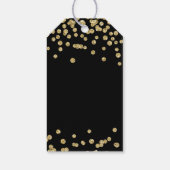 Goud Zwart 50 Verjaardag Dank u Glitter Confetti Cadeaulabel (Achterkant)