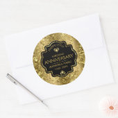 Goud & Zwart 50e bruiloft Jubileum Classic Rou Ronde Sticker (Envelop)