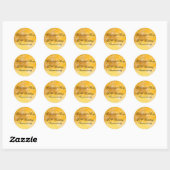 Goud, zwart 50e bruiloft Jubileum Envelope Seal Ronde Sticker (Vel)