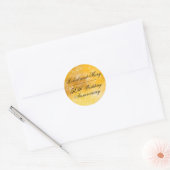 Goud, zwart 50e bruiloft Jubileum Envelope Seal Ronde Sticker (Envelop)