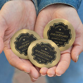 Goud & Zwart 50e Gouden bruiloft Jubileum Button