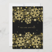 Goud Zwart 50e Verjaardag Winter Glitter Glam Kaart (Achterkant)