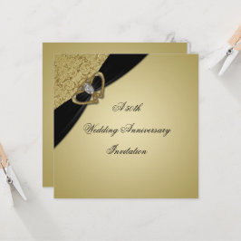 Goud Zwart 50ste Huwelijksjubileum Kaart