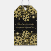 Goud Zwart 50ste verjaardag Dank u Winter Glitter Cadeaulabel (Achterkant)