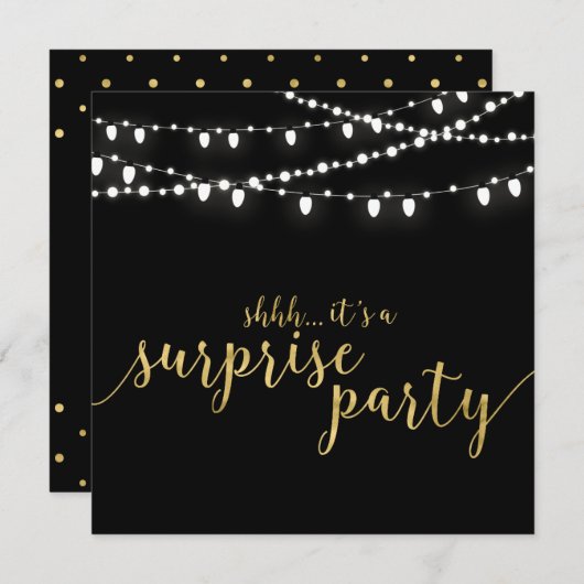 Goud & Zwart | 50ste Verjaardag Trouwdag Kaart (Voorkant / Achterkant)