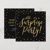 Goud & Zwart | 50ste verjaardag verrassingshuwelij Kaart (Voorkant / Achterkant)