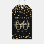 Goud Zwart 60e Verjaardag Dank u Confetti Cadeaulabel (Voorkant)