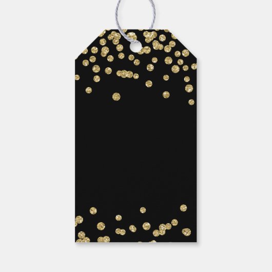 Goud Zwart 60e Verjaardag Dank u Confetti Cadeaulabel (Achterkant)