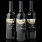 Goud Zwart 60e Verjaardagsfeestje 70's Disco Ball Wijn Etiket