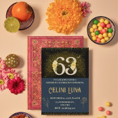 Goud & Zwart 63e verjaardag Uitnodigingen