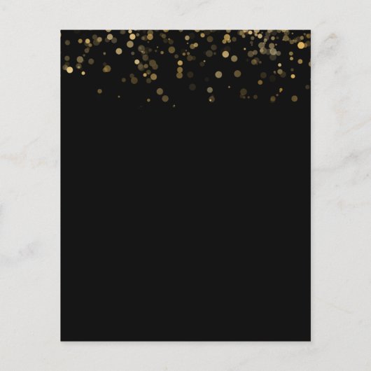 Goud Zwart 70e Verjaardagsfeestje Budget Uitnodigi (Achterkant)