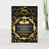 Goud & Zwart 8e Jubilea Kaart – Zwanen & Harten (Voorkant)
