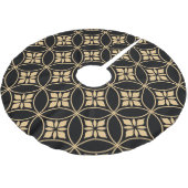 Goud & Zwart: Abstract bloemig Vintage Kerstboom Rok (Gekanteld)