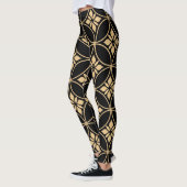 Goud & Zwart: Abstract bloemig Vintage Leggings (Links)