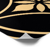 Goud & Zwart: Abstract bloemig Vintage Poster (Hoek)