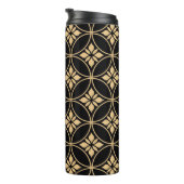 Goud & Zwart: Abstract bloemig Vintage Thermosbeker (Geroteerd rechts)