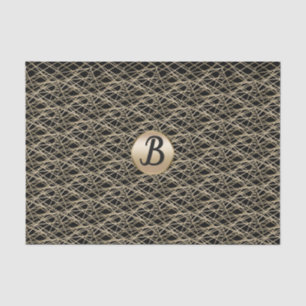 Goud Zwart Abstract Glamour Glam Monogram Feest Tissuepapier