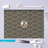Goud Zwart Abstract Glamour Glam Monogram Feest Tissuepapier (Craft)