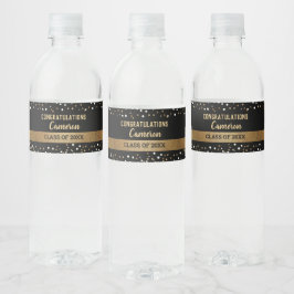 Goud zwart Afgestudeerd gepersonaliseerd Aangepast Waterfles Etiket