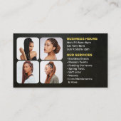 Goud Zwart Afrikaans Vlechten Salon Haar Braider Visitekaartje (Achterkant)