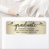 Goud Zwart Afstudeerscript Harten Modern Adres Etiket (Insitu)
