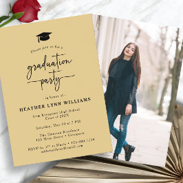 Goud Zwart Afstuderen Foto Kaart