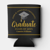 Goud Zwart Afstuderen Gepersonaliseerde Formele Pa Blikjeskoeler (Achterkant)