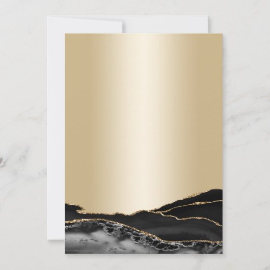 Goud Zwart Agaat Marmer 50e Verjaardag Kaart (Achterkant)