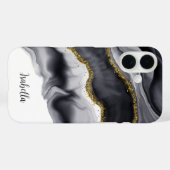 Goud Zwart Aquarel Personaliseerbaar Case-Mate iPhone Case (Achterkant (horizontaal))