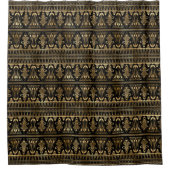 goud zwart art deco betegeld patroon Douche Gordij Douchegordijn (Voorkant)