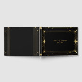 Goud & Zwart Art Deco Gatsby Roaring 20's Wedding Gastenboek (Volledig)