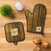 Goud Zwart  Art Deco Modern Collectie Ovenwant & Pannenlap Set (Top down)