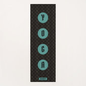 Goud Zwart Art Deco Patroon Groen Monogram Yogamat (Voorkant)