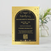 Goud Zwart Bachelorette Weekend Route Kaart (Staand voorkant)