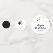 Goud & Zwart | Ballonnen 1e verjaardagsfeestje Confetti (Achterkanten)