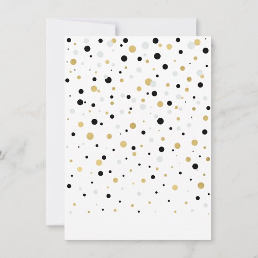 Goud & Zwart Ballonpartij Dank u Nota Kaart (Achterkant)