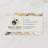 Goud Zwart Biege Marmeren meid service Huishoudste Visitekaartje (Voorkant)