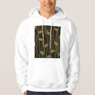 Goud & zwart: bladeren 3D textuur. Hoodie