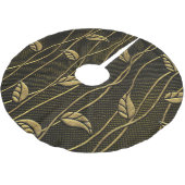 Goud & zwart: bladeren 3D textuur. Kerstboom Rok (Gekanteld)