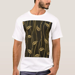 Goud & zwart: bladeren 3D textuur. T-shirt