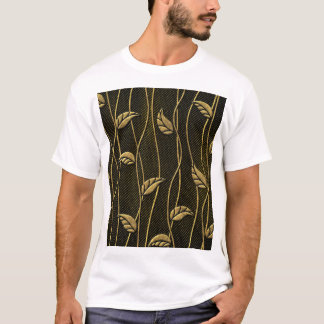 Goud & zwart: bladeren 3D textuur. T-shirt