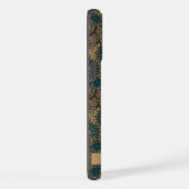  Goud Zwart Blauwgroen Blauw Paisley Patroon iPhone Hoesje (Rechterkant)