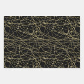 Goud Zwart Bloem Lippen Bruiloft Feest Inpakpapier Vel (Voorkant 3)